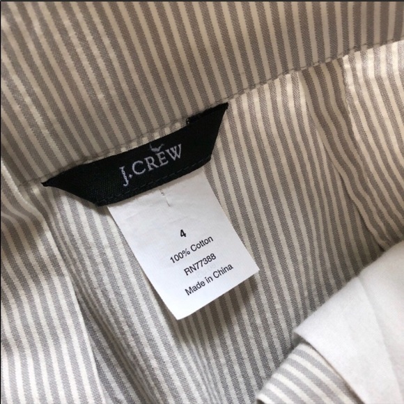 J. Crew Pleated Wendy Skirt tan cream stripe sz 4 - Picture 5 of 8